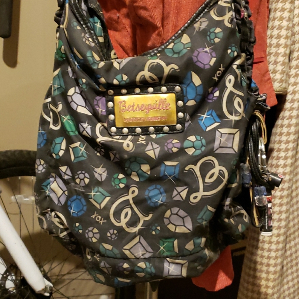 Betsyville blue and greenstone heavily used purse